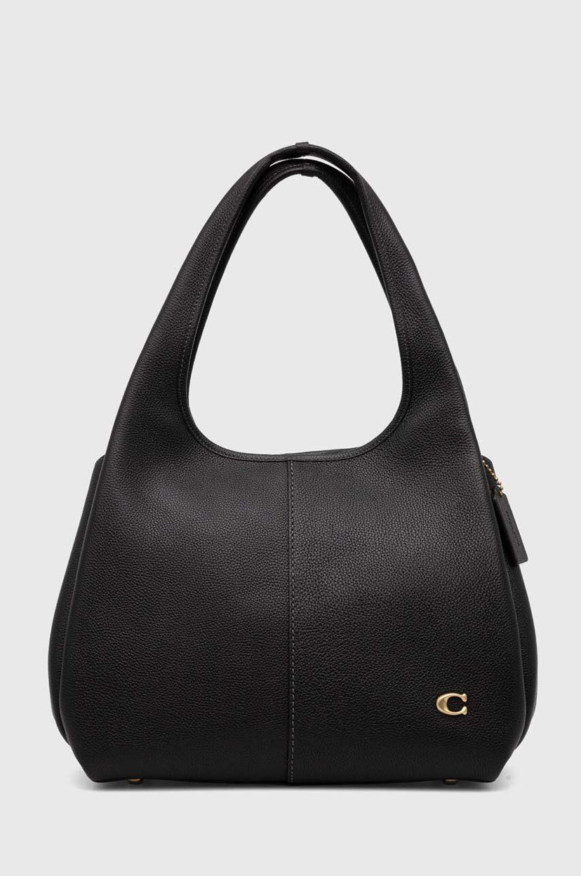 Käsilaukku Coach Coach Leather Shoulder Bag Musta | CM544