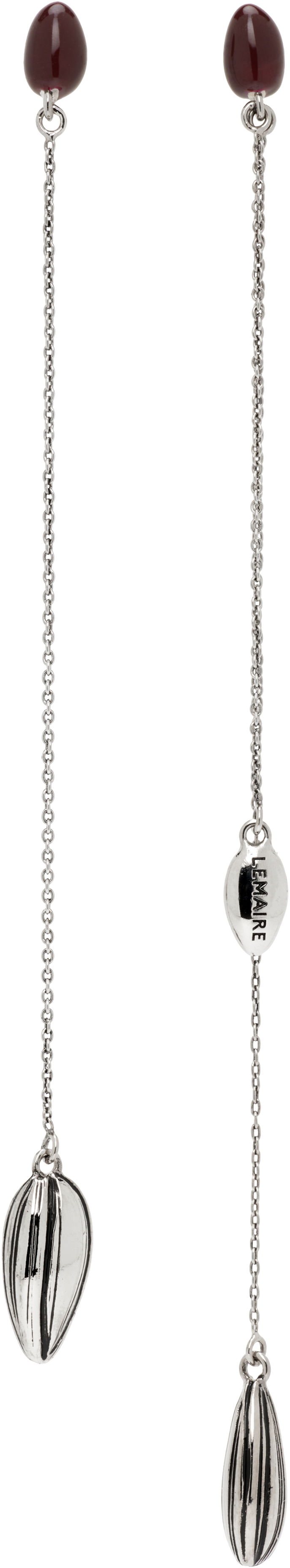 Korvakorut LEMAIRE Lemaire Asymmetric Sunflower Seed Earrings Burgundia | JW0033 LO036