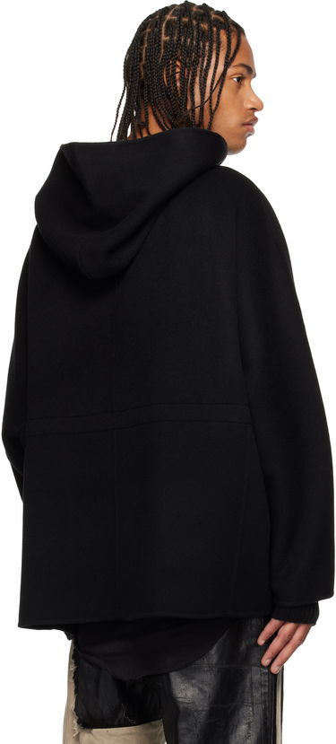 Huppari Rick Owens Concordians Cashmere Tunic Hoodie Musta | RR02E1502 DWS, 2