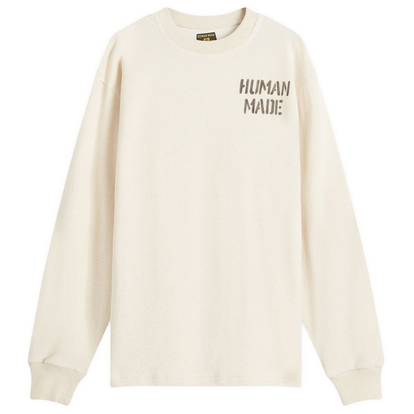 Villapaita Human Made Thermal Long Sleeve T-Shirt Size Large Beige | HM28CS006-WH