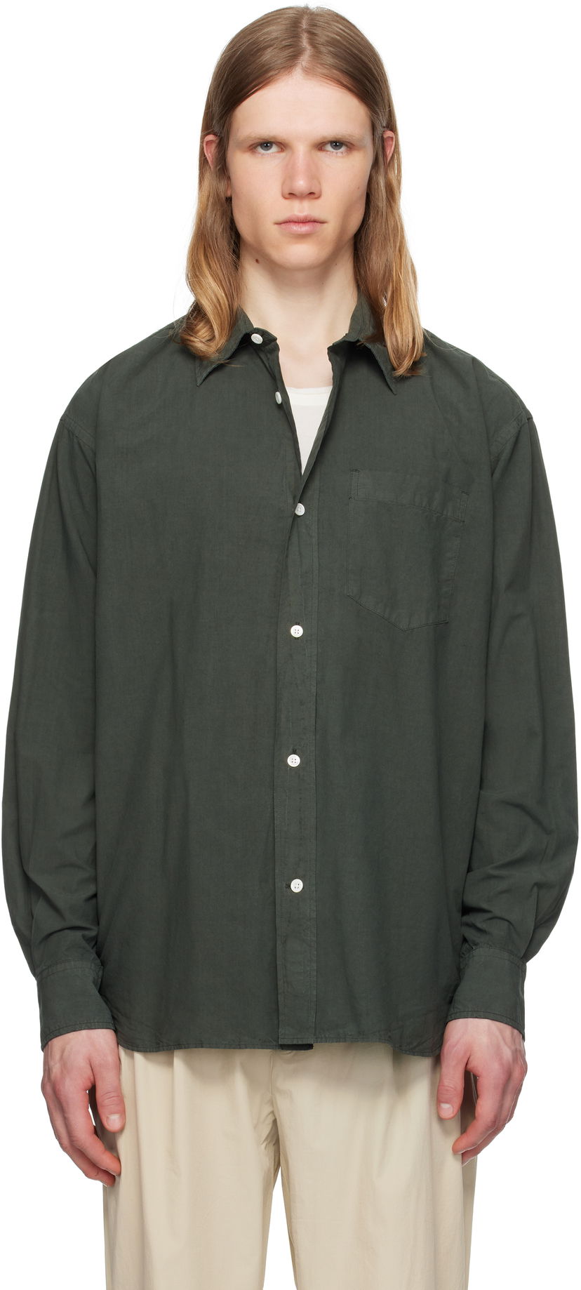 Paita NORSE PROJECTS Norse Projects Mo Cotton Tencel Shirt Vihreä | N40-0822