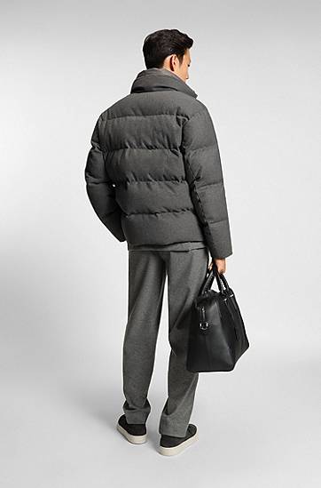 Puffer takki BOSS Flannel jacket with down filling Harmaa | 50540465, 1