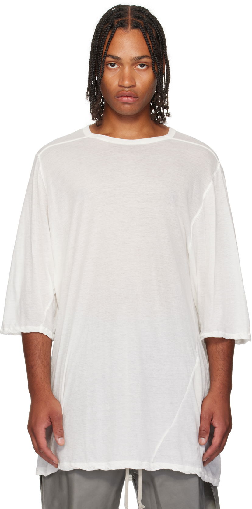 T-paita Rick Owens Rick Owens Concordians Jumbo Short Sleeve T-Shirt Valkoinen | RU02E1274 UC
