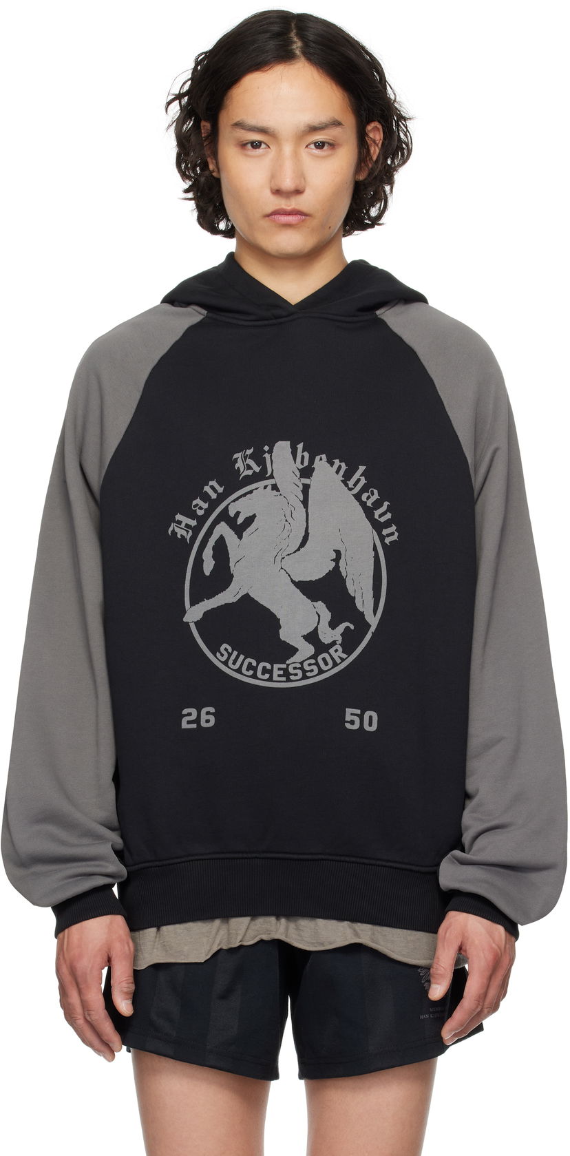 Huppari Han Kjøbenhavn Han Kjobenhavn 'Successor' Print Hoodie Musta | M-134362