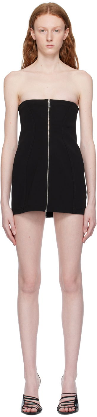 Mekko Off-White Off-White Ablohland Zip-Front Minidress Musta | OWDB453S23JER0011000