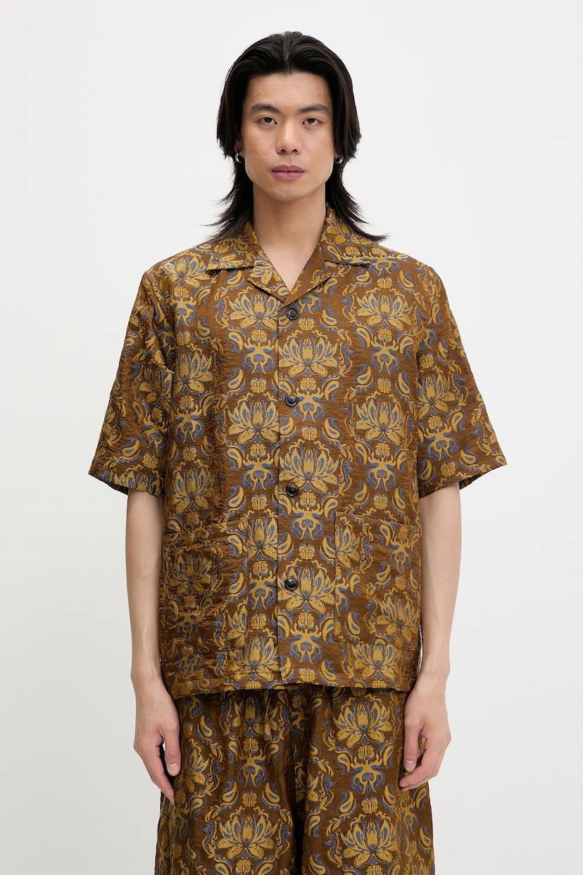 Paita Needles Needles x Kae Tanaka Cabana Relaxed Fit Shirt Ruskea | QV430