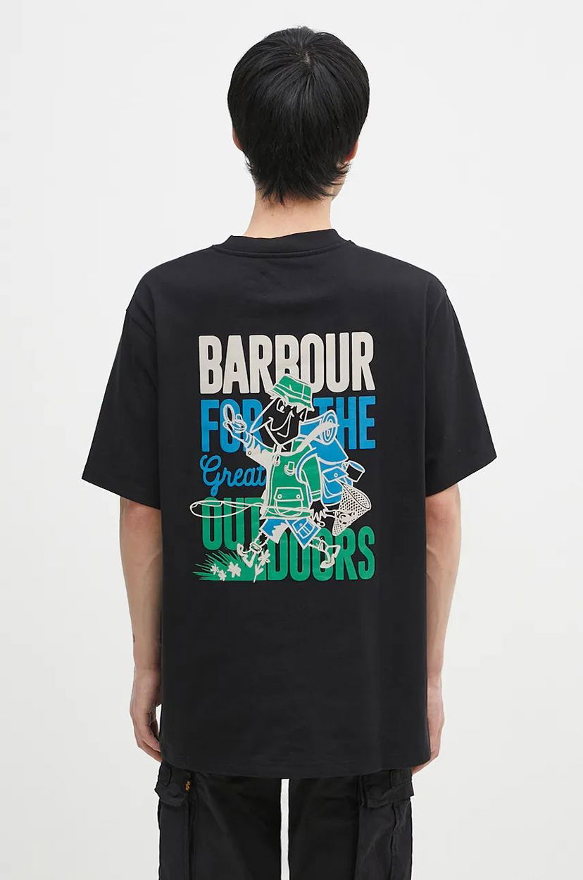 T-paita Barbour Leonard Graphic T-Shirt With Print Musta | MTS1353