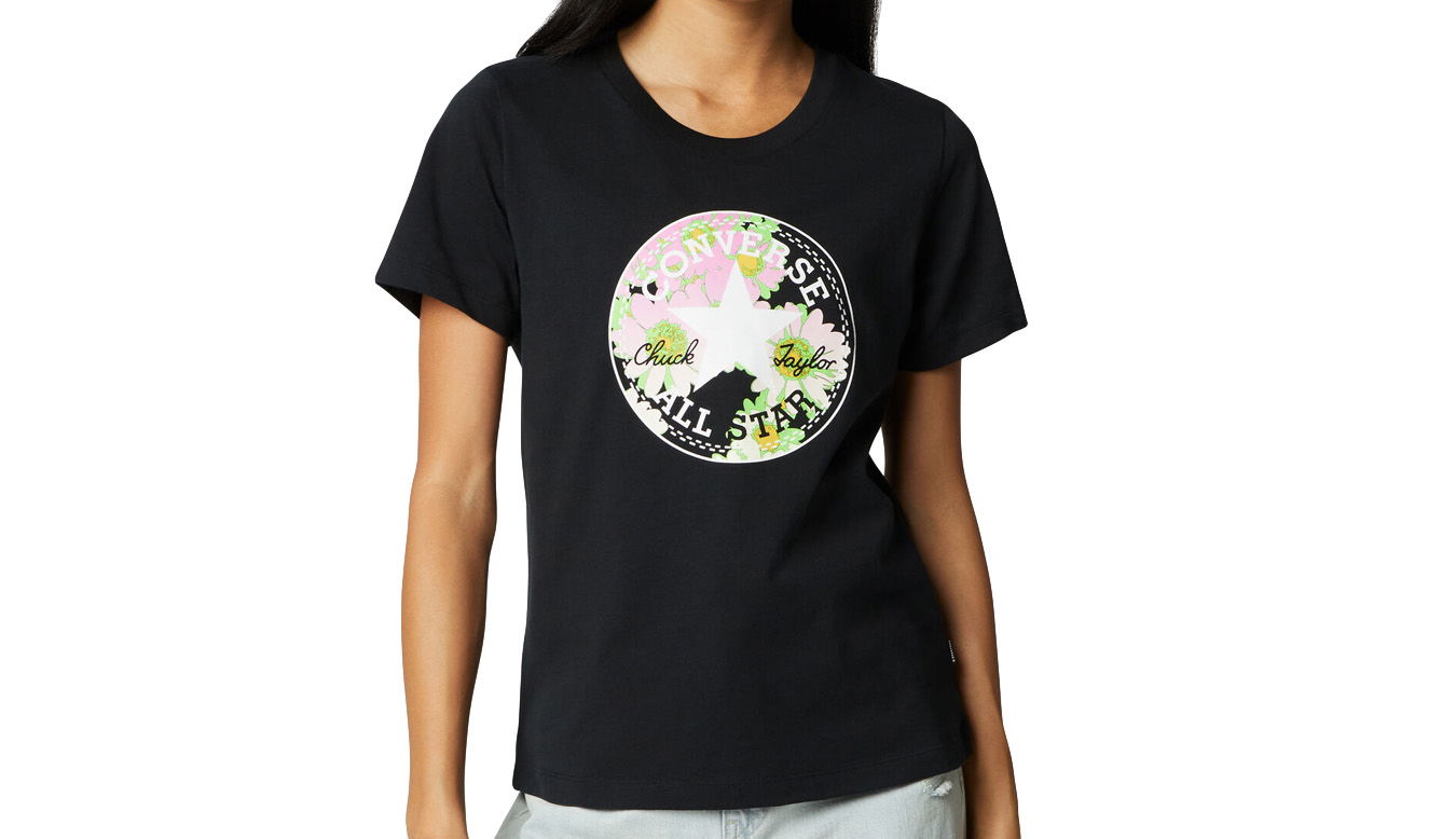 T-paita Converse Converse Floral Patch Graphic Tee Musta | 10023217-A01, 0