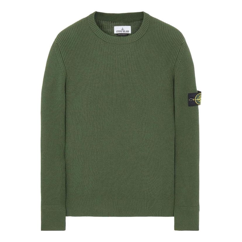 Villapaita Stone Island Ribbed Knitted Crewneck Sweater Vihreä | 7915553C2-V0058