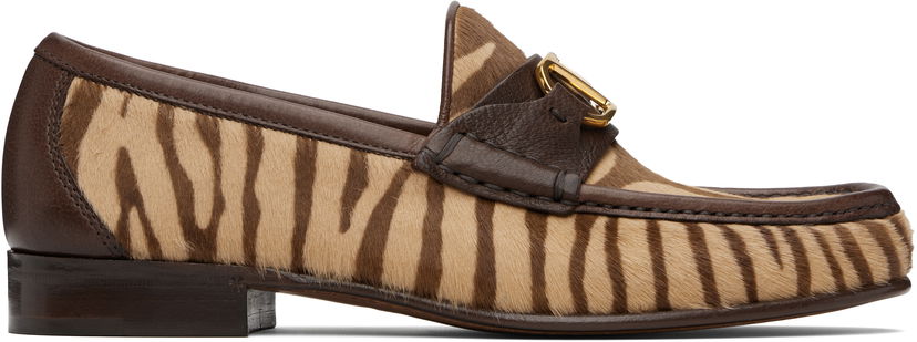 Tennarit ja kengät Valentino Valentino Garavani VLogo Signature Calf Hair Loafers Ruskea | 6Y2S0J68XGL
