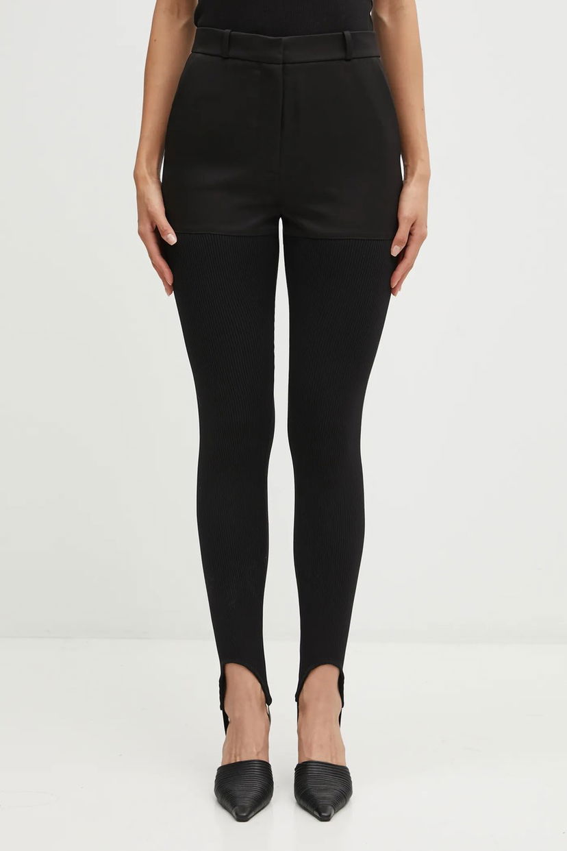 Leggingsit Coperni Hybrid Rib High Waist Snug Fit Stirrup Leggings Musta | COPP138F3004