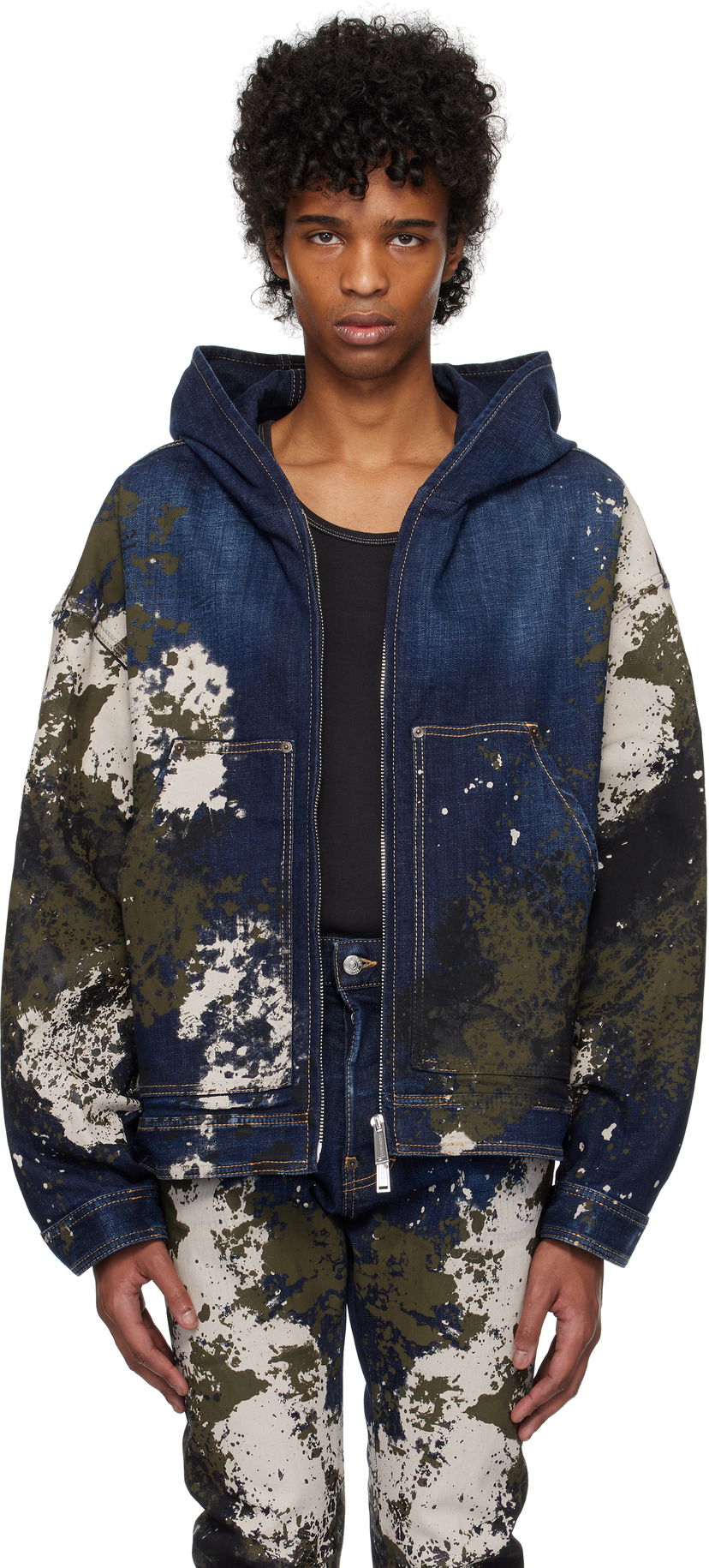 Huppari DSQUARED2 Dsquared2 Workwear Zipped Denim Jacket Sininen | S74AM1559_S30664