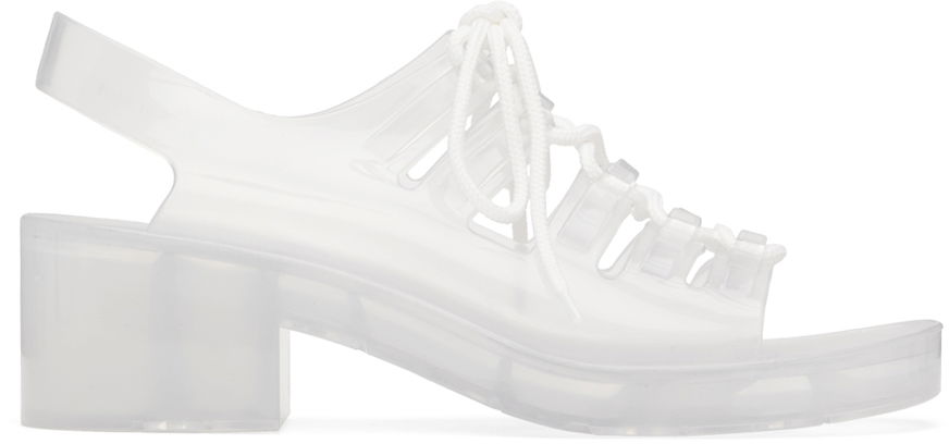 Tennarit ja kengät Bottega Veneta Pudding Jelly Heeled Sandals "Off White" Valkoinen | 708943 V2AS0, 0