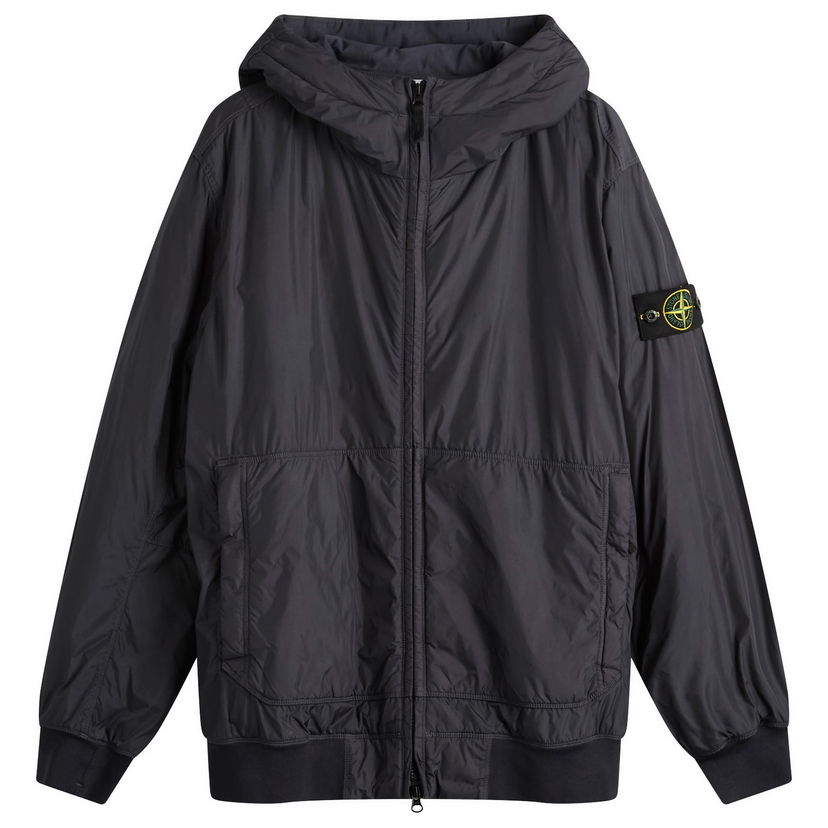 Takki Stone Island Crinkle Reps Nylon Hooded PrimaLoft Jacket, Size Large Musta | K2S154100013-V0026