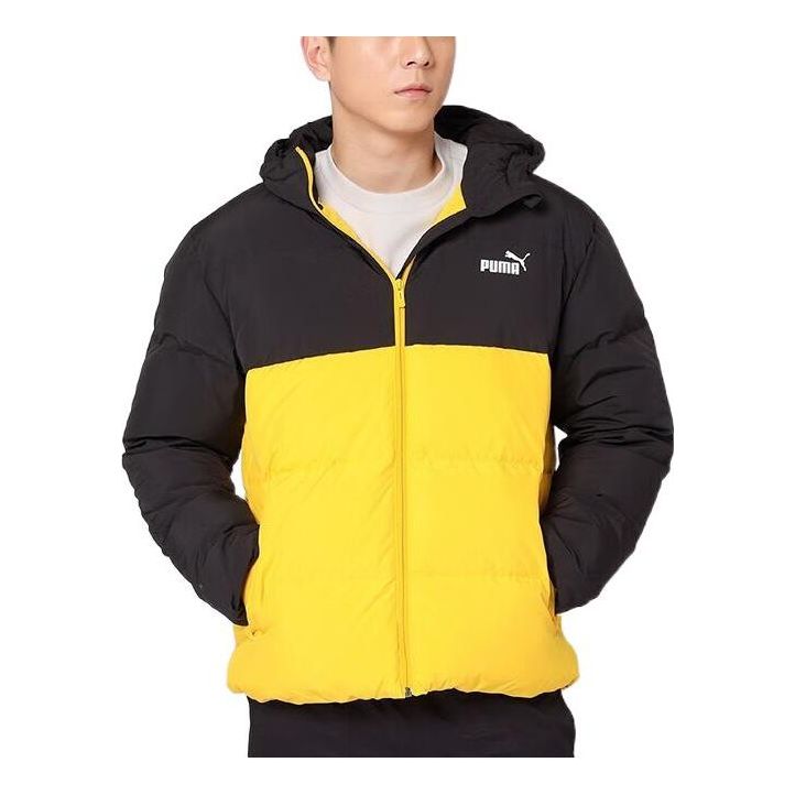 Puffer takki Puma Logo Puffer Down Jacket Keltainen | 534502-01