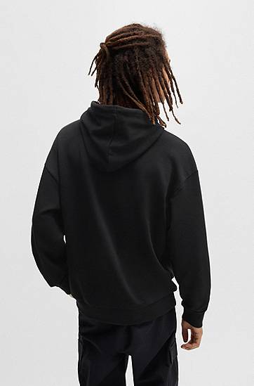 Huppari BOSS Regular-Fit Terry Hoodie with Logo Print Musta | 50522370, 1