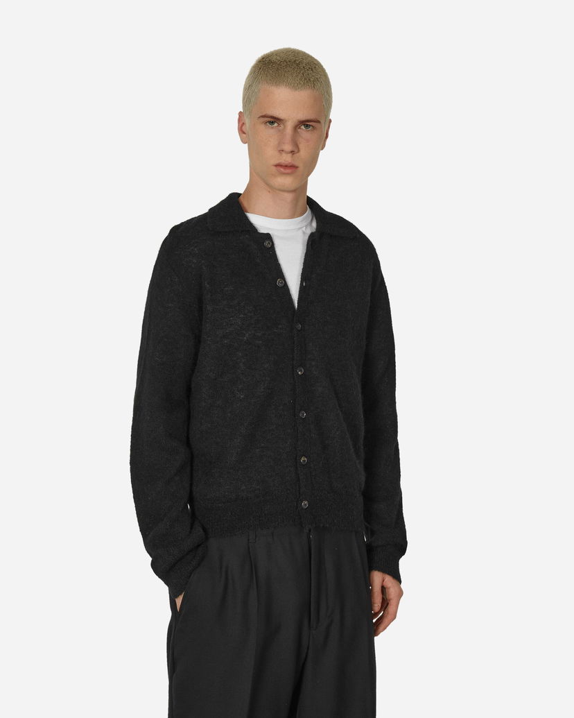 Villapaita OUR LEGACY Fuzzy Alpaca Evening Polo Cardigan Musta | M4213ECFSE 001