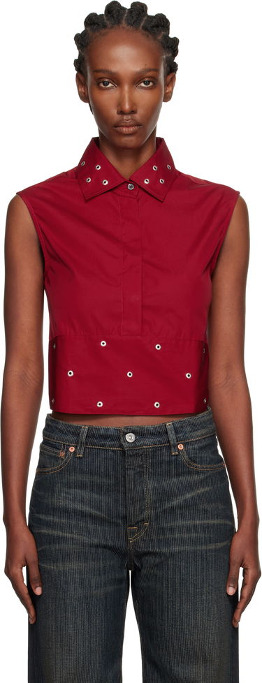 Crop top OUR LEGACY Sleeveless Collared Eyelet Crop Girdle Top Punainen | W4252GLR, 0
