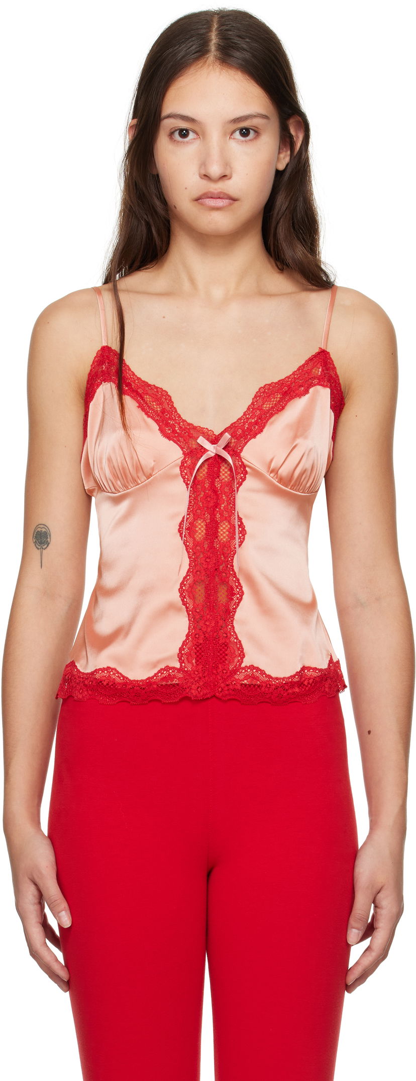 Tankkitoppi GUIZIO Guizio Blair Lace-Trim Satin Camisole Vaaleanpunainen | H24113W022