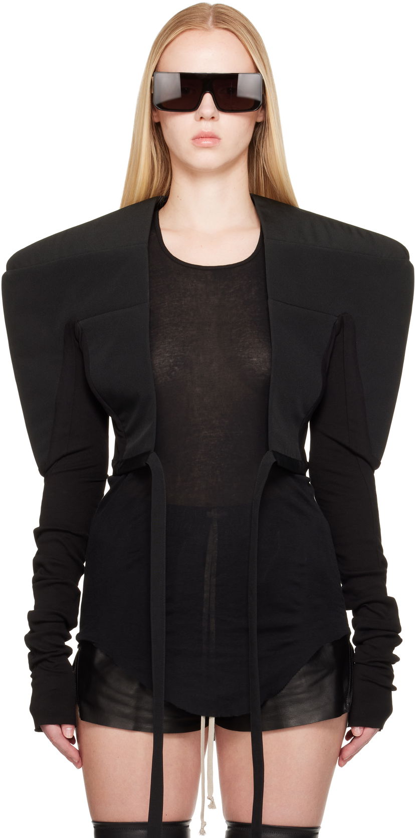 Takki Rick Owens Rick Owens Hollywood Tight Blazer Musta | RO01E7275 PCVSJA