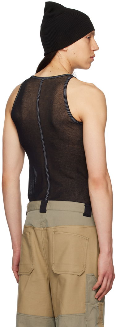 Tankkitoppi Dion Lee Black Semi-Sheer Tank Top Musta | C3131S23, 2