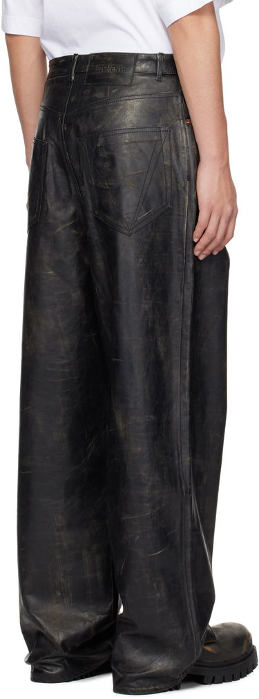 Jeans VETEMENTS Vetements Distressed Leather Pants Musta | UA66PA200X, 2