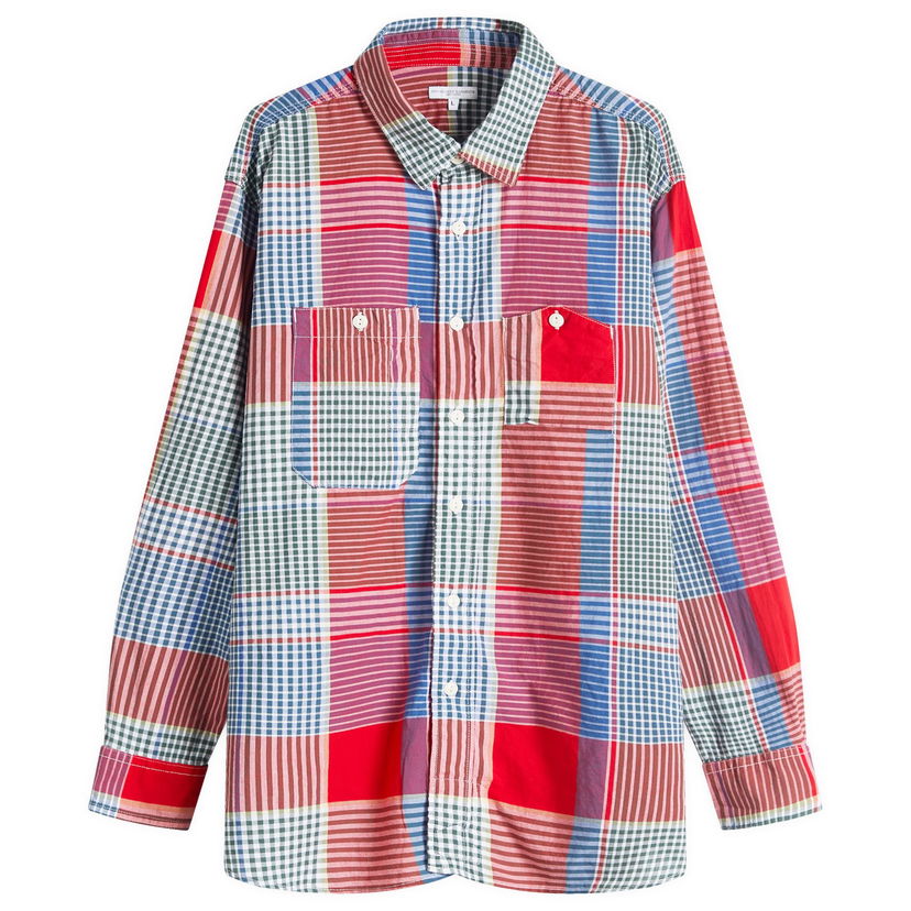 Paita Engineered Garments Engineered Garments Popover BD Shirt, Madras Plaid, Size Large Monivärinen | QT013-ES065