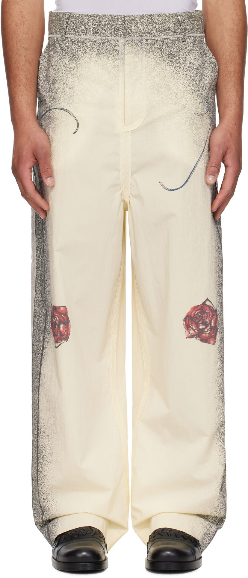 Housut Jean Paul Gaultier Jean Paul Gaultier 'The Multi-Tattoo' Suit Trousers Beige | 25/34-U-PA192-C589-030030