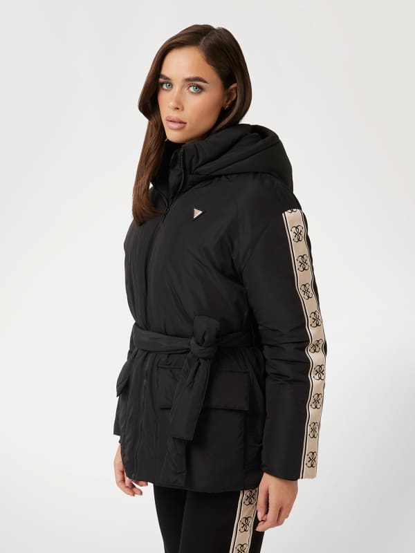 Puffer takki GUESS Logo Band Puffer Jacket Musta | V4BL07WGMX2, 0