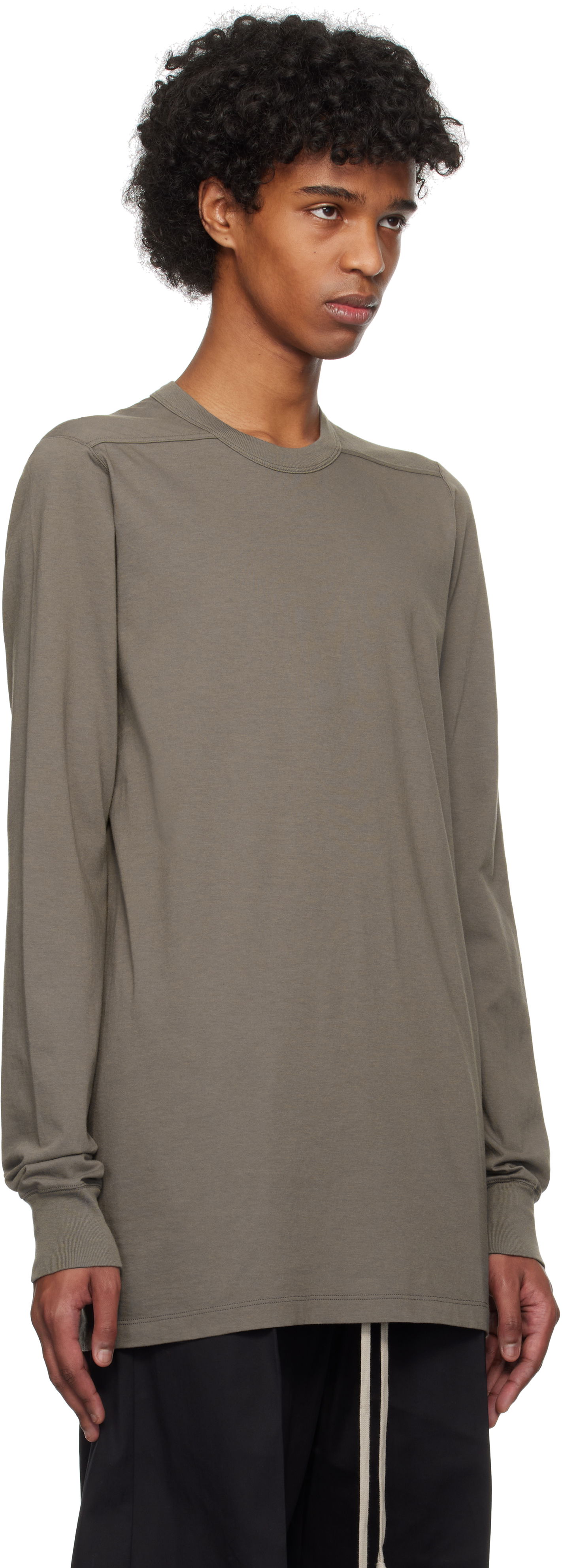 T-paita Rick Owens Rick Owens Hollywood Level Long Sleeve T-Shirt Vihreä | RU01E5266 JA, 1