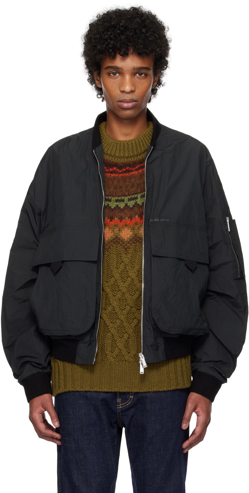Bomber-takki DSQUARED2 Dsquared2 Superlight 80s Bomber Jacket Musta | S74AM1568_S78520