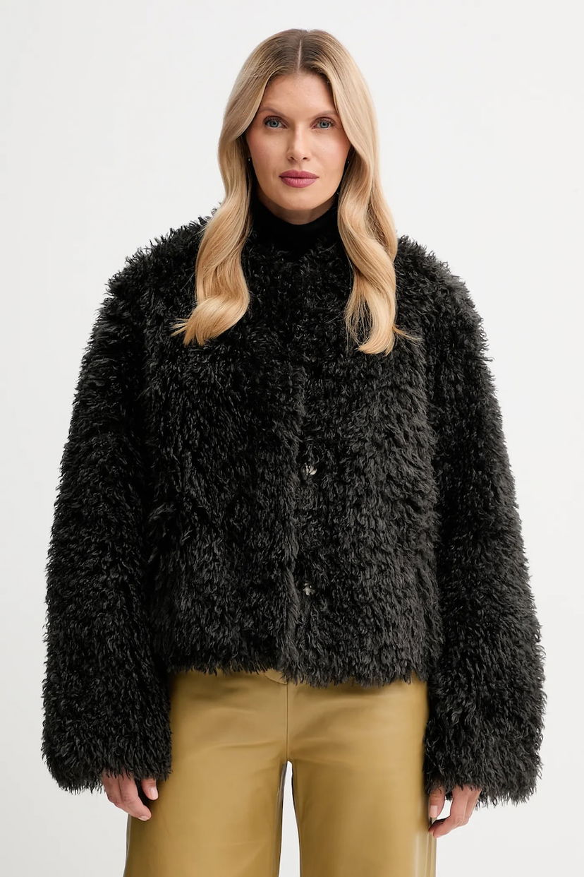 Takki STAND STUDIO Stand Studio Charlotte Faux Fur Jacket Musta | 66585.9422