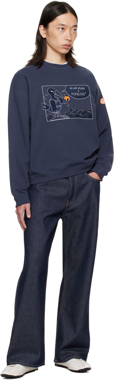 Huppari Moncler Moncler Genius x Gilga Farm Cotton Sweatshirt Tummansininen | K24028G0000289AUJ, 4