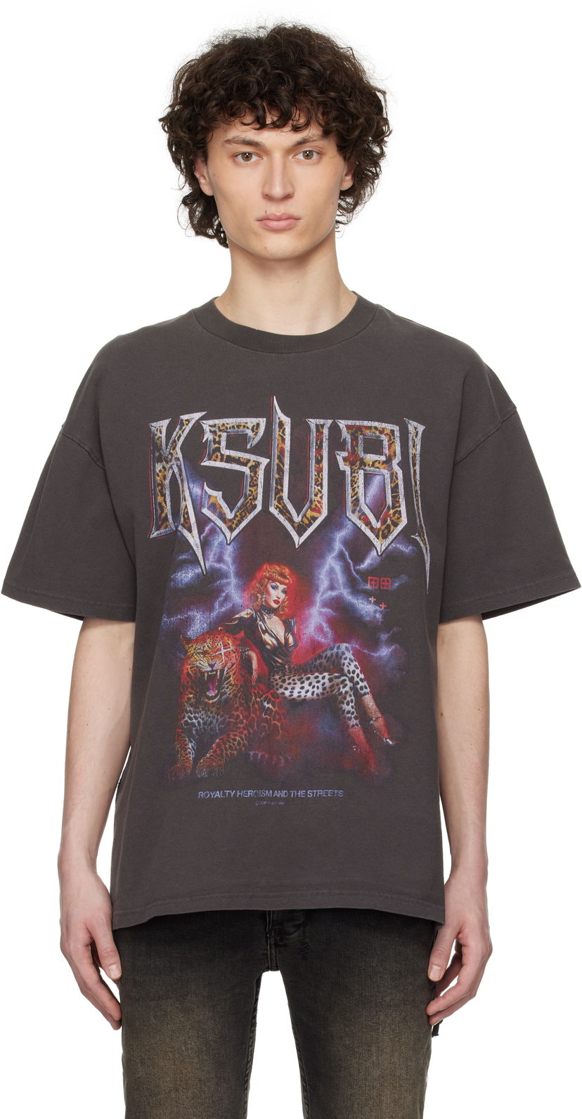 T-paita Ksubi Ksubi Kingdom Ekcess Graphic T-Shirt Harmaa | MSP25TE029
