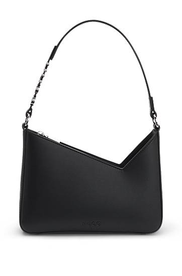 Olkalaukku BOSS Faux-leather Shoulder Bag with Logo Strap Musta | 50536988