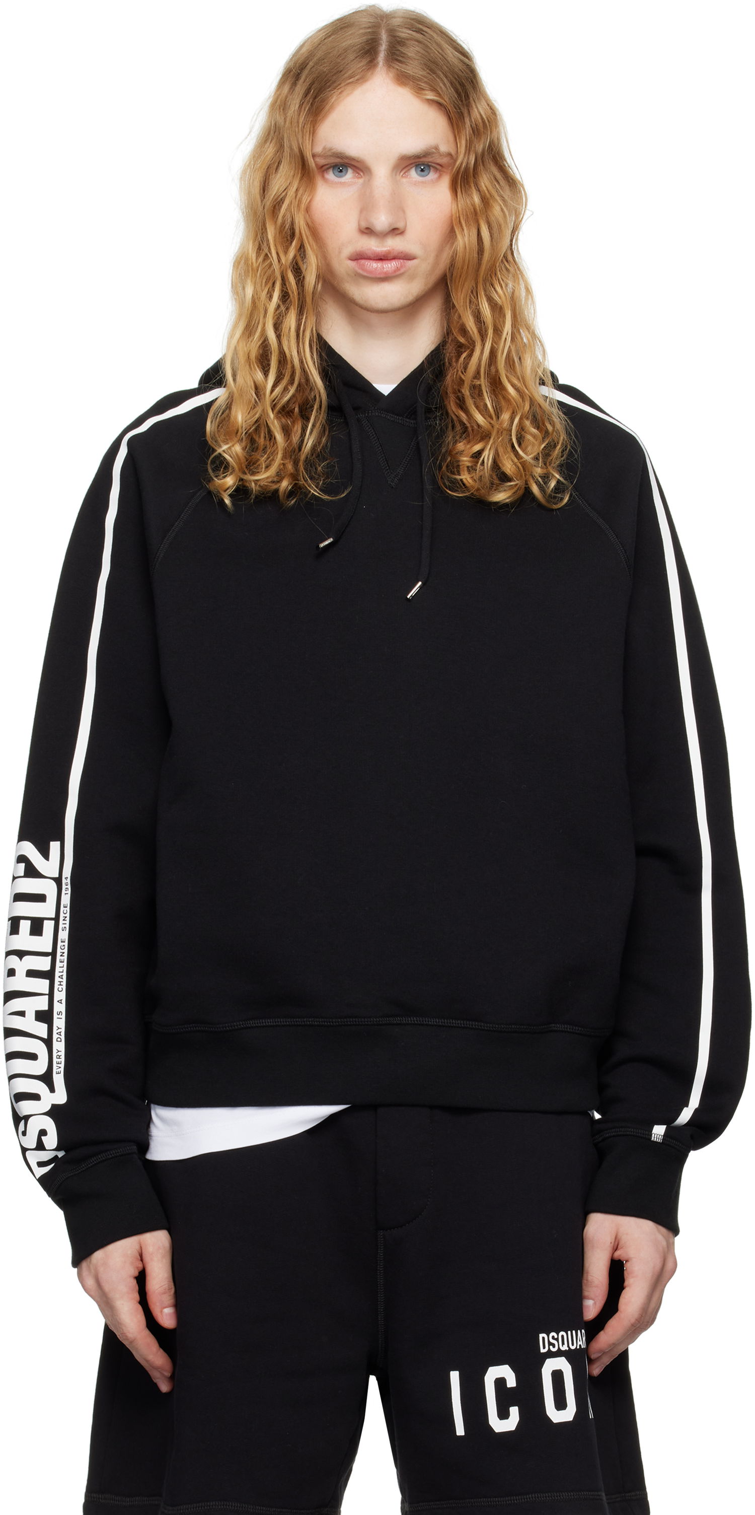 Huppari DSQUARED2 Raglan Fit Hoodie Musta | S71GU0713_S25516, 0