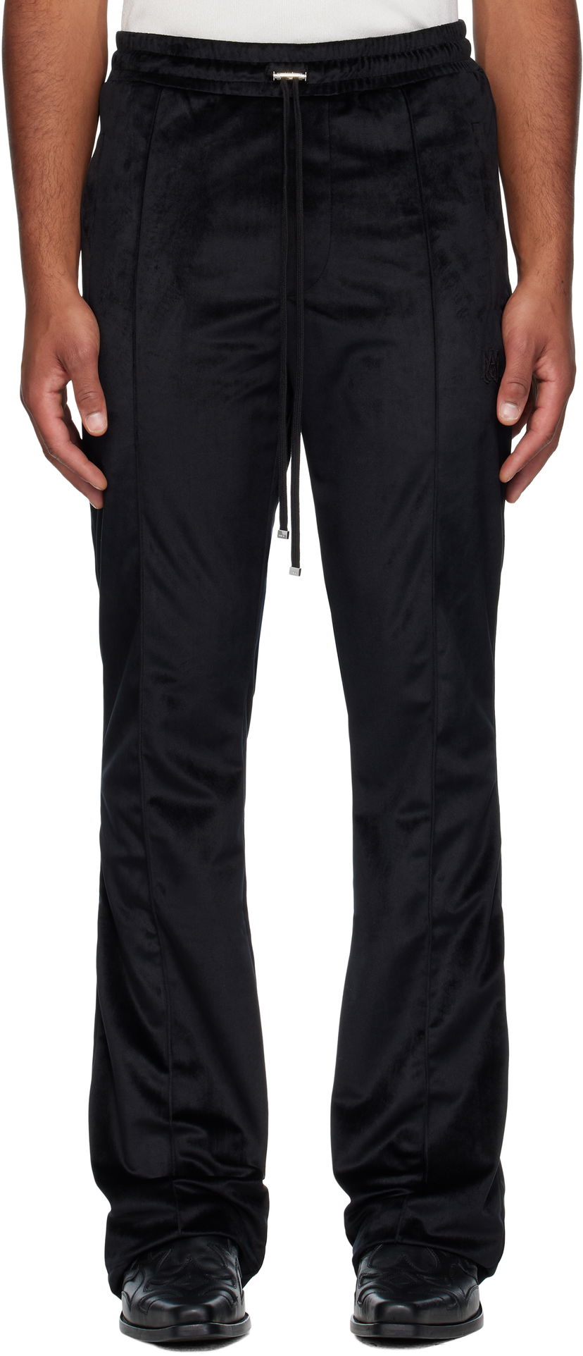 Verryttelyhousut AMIRI AMIRI Velvet Flare Track Pants Musta | AMPATP1023