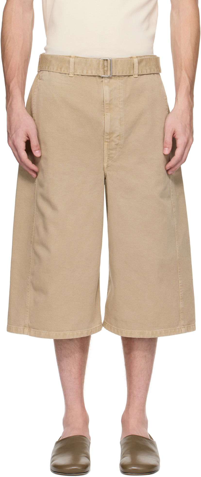 Shortsit LEMAIRE Lemaire Twisted Denim Shorts Beige | PA1107 LD1042