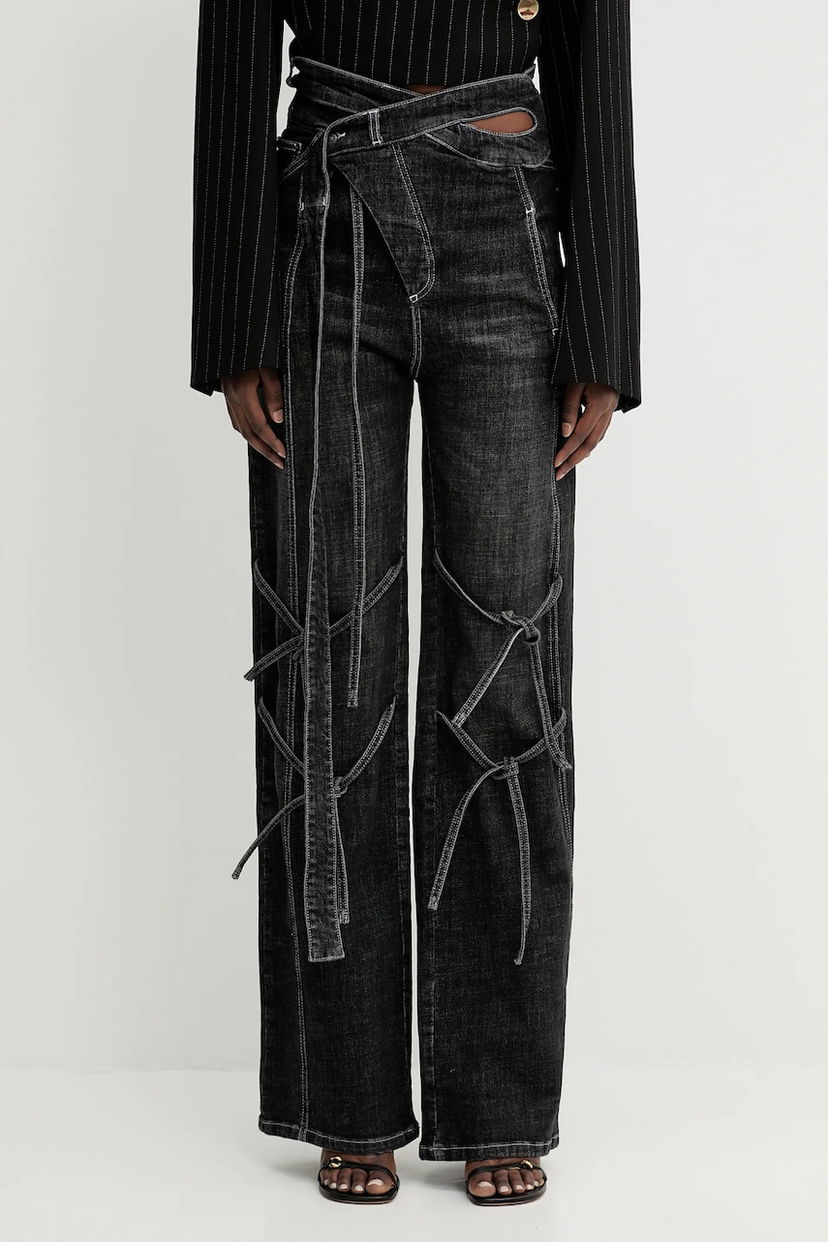 Jeans Ottolinger Ottolinger Strappy Signature Wrap High-Waist Jeans Musta | 117.202617.01