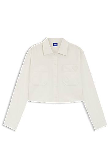 Paita BOSS Relaxed-fit blouse in cotton with Happy logo Beige | 50542967