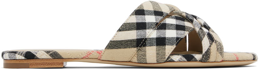Vaatteet Burberry Burberry Check Cabana Slides Beige | 8111378