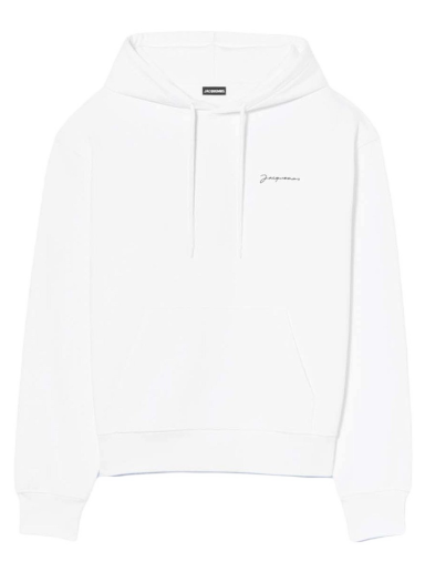 Huppari Jacquemus Le Sweatshirt Brode Embroidered Logo Hoodie Valkoinen | 216JS300-2210 100