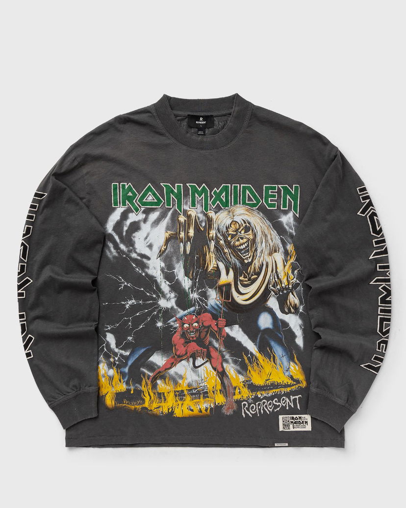 T-paita Represent Clo Iron Maiden x Number of the Beast Long Sleeve T-Shirt Harmaa | MLM100582-46