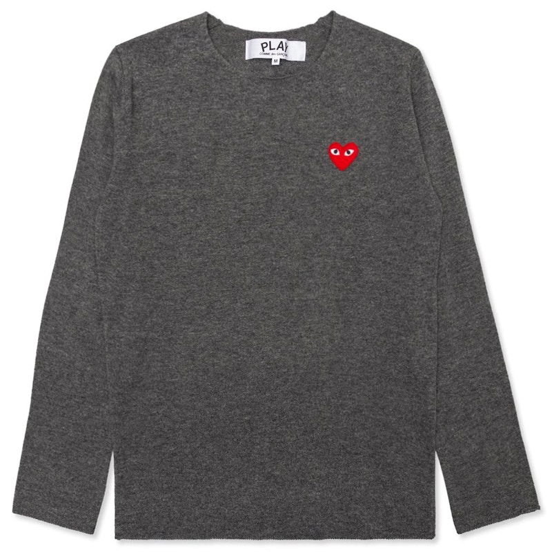 Villapaita Comme des Garçons Play Heart Crewneck Sweater Harmaa | AZ-N067-051-3