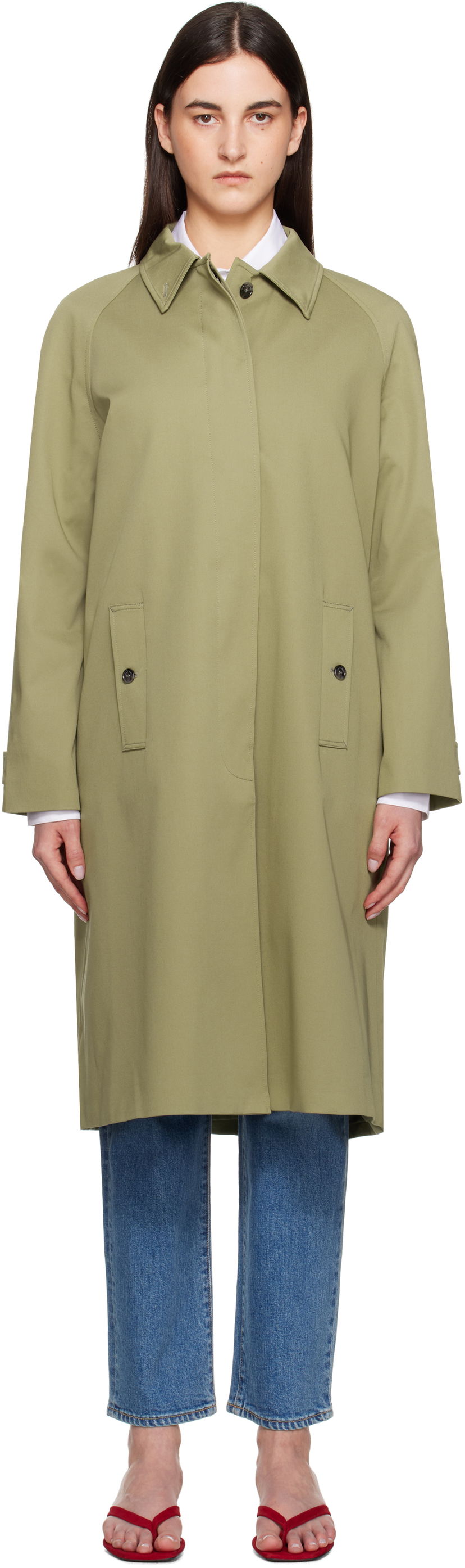 Trenssitakki Anine Bing Anine Bing Randy Trench Coat Vihreä | A-01-10887-AYG3