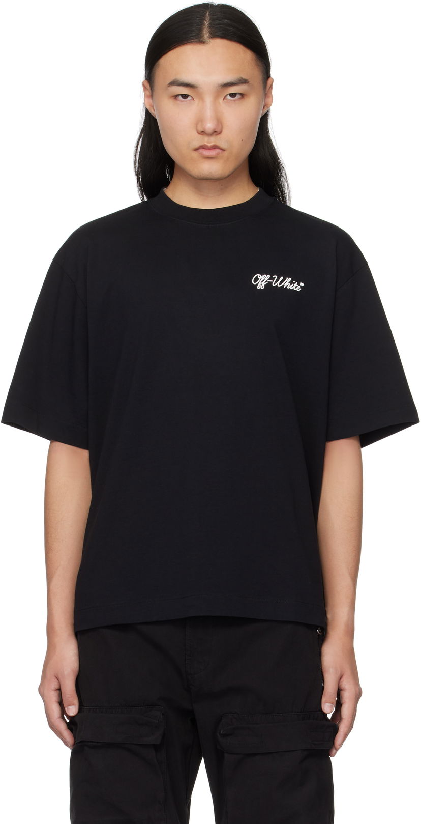 T-paita Off-White Black Script T-Shirt Musta | OMAA120C99JER00D1001