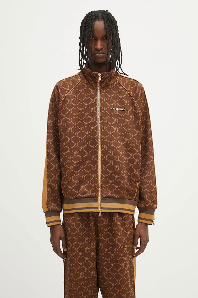 Verryttelypuku BAPE A Bathing Ape College Monogram Logo Relaxed Fit Track Jacket Ruskea | 1L30115309