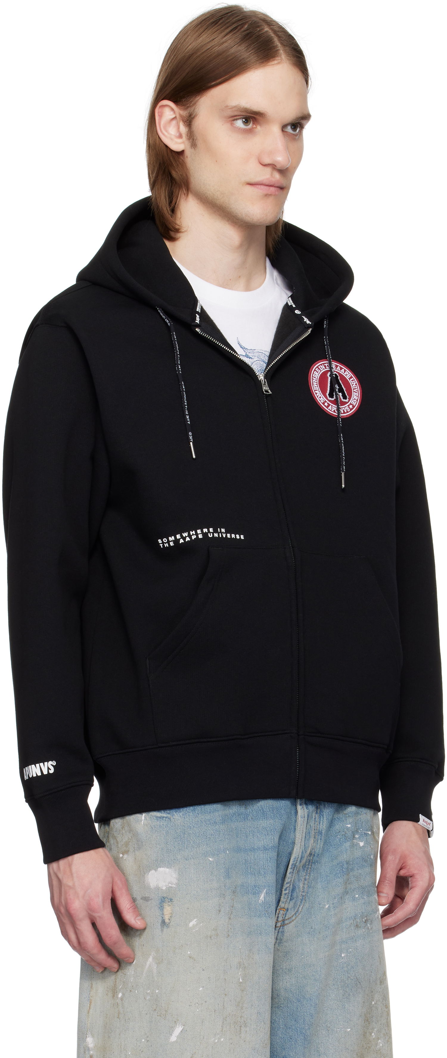 Huppari AAPE by A Bathing Ape AAPE by A Bathing Ape Injection Zip-Up Hoodie Musta | AAPSWMC338XXNBKX, 1