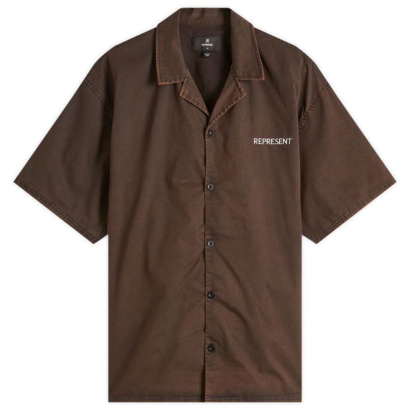 Paita Represent Clo Represent Script Camp Collar Shirt Ruskea | MLM21464-01