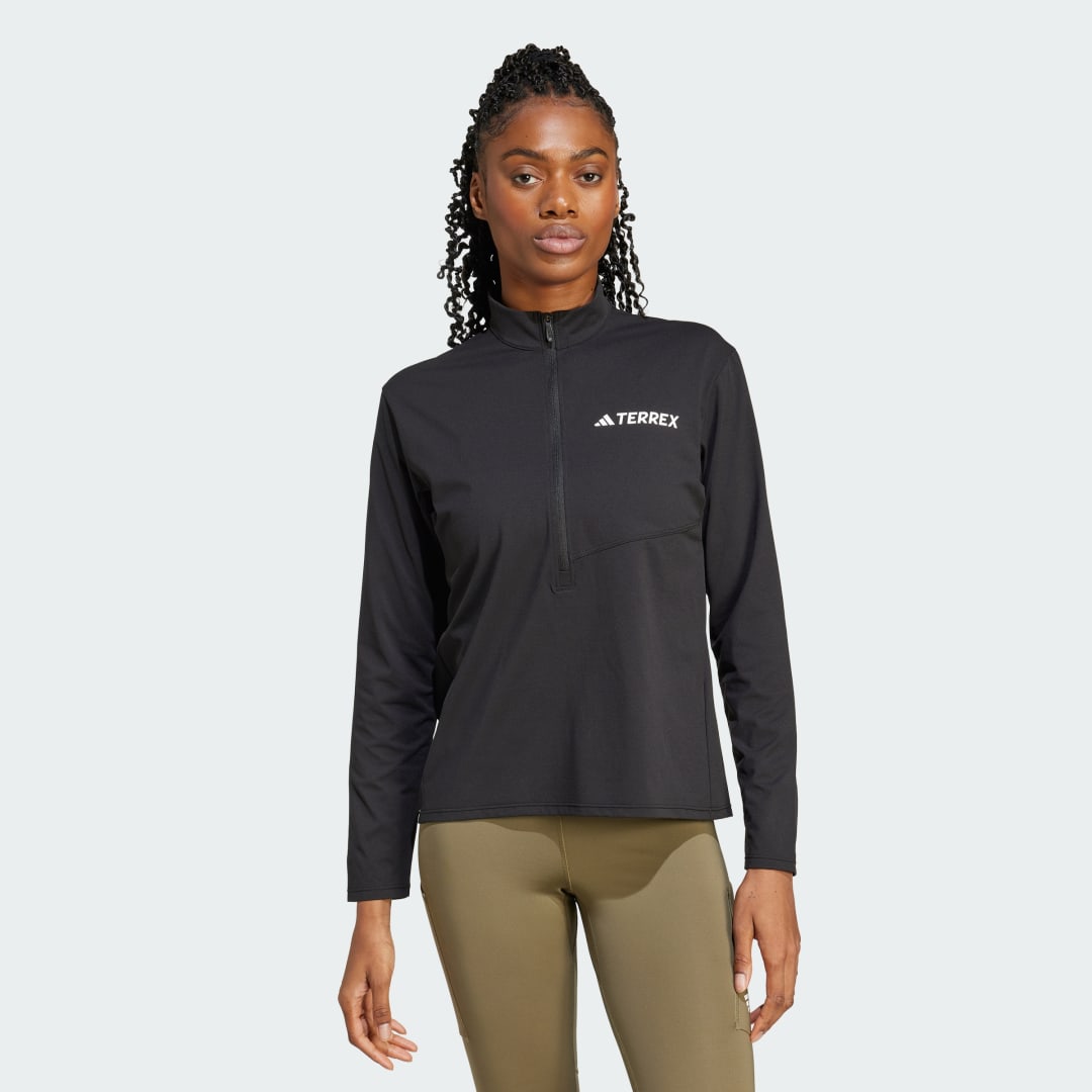 Huppari adidas Performance Terrex Multi Climacool 1/2 Zip Long Sleeve Top Musta | JF4185, 0